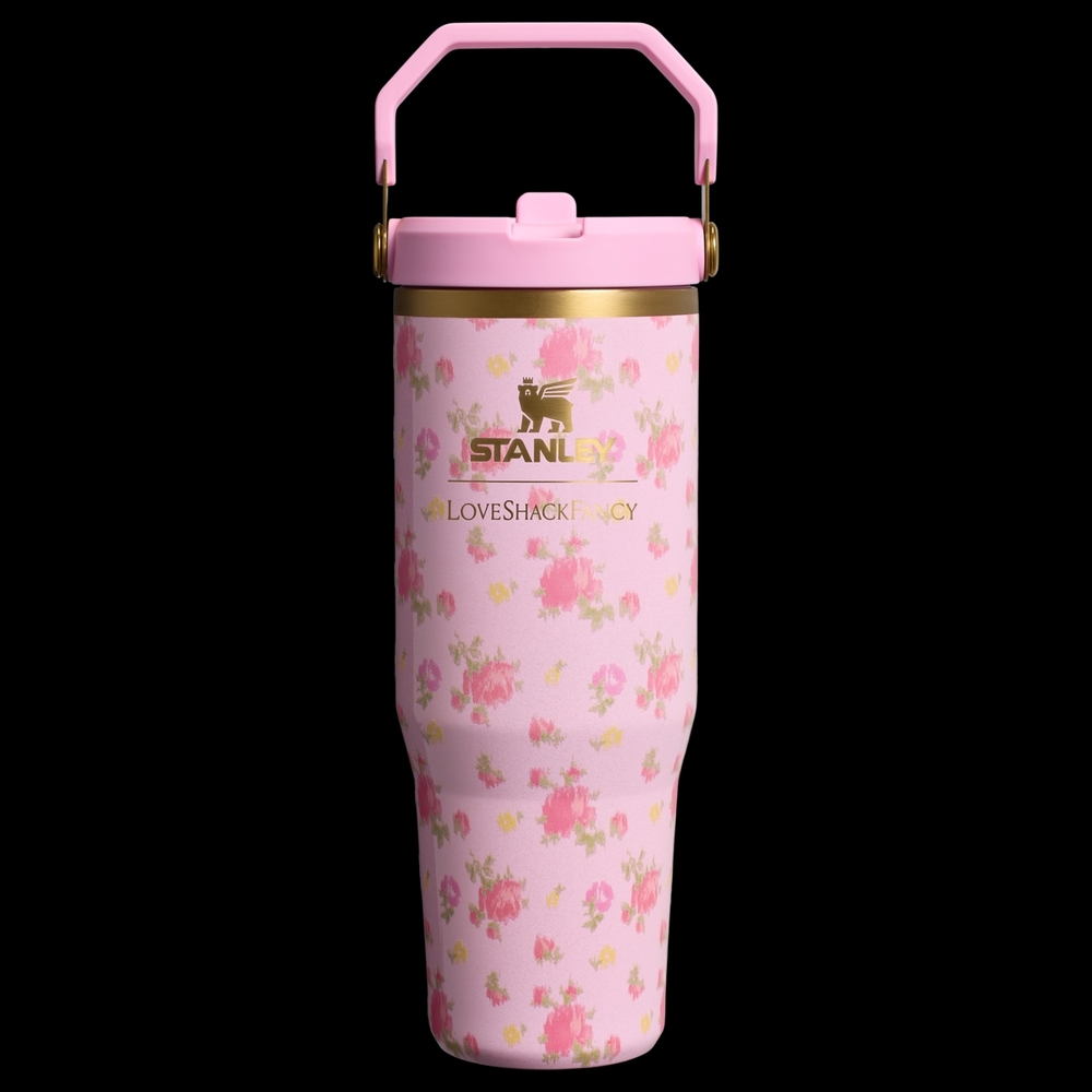 Stanley Pink Floral Tumbler with Handle